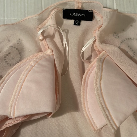 ♻️ R & M Richards Beaded Stars Pink Outerwear Jacket Blazer size 14 - Picture 5 of 9